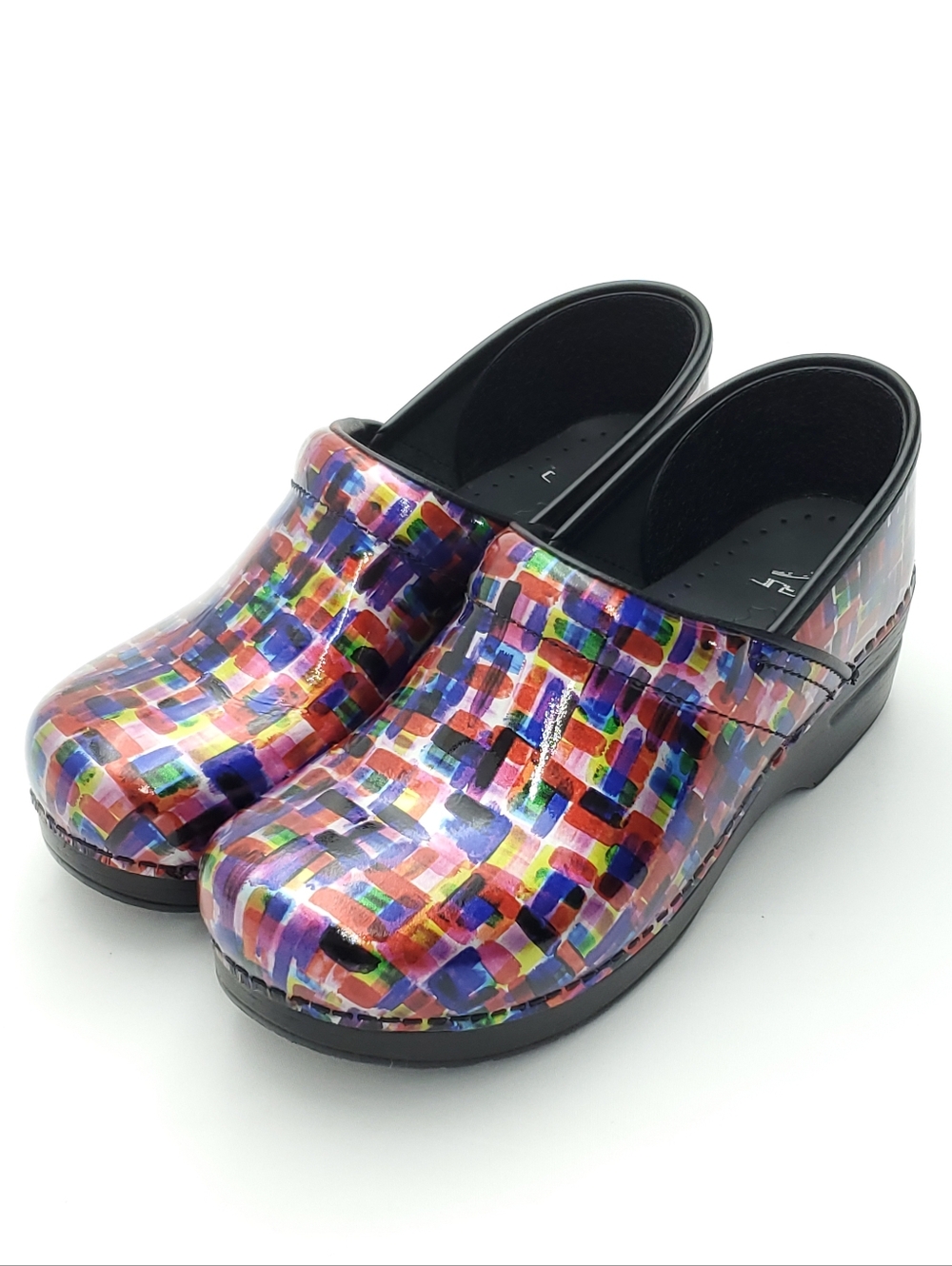 Dansko Women's Professional Color Block Patent Clog Workwear Size 40 US 9.5-10